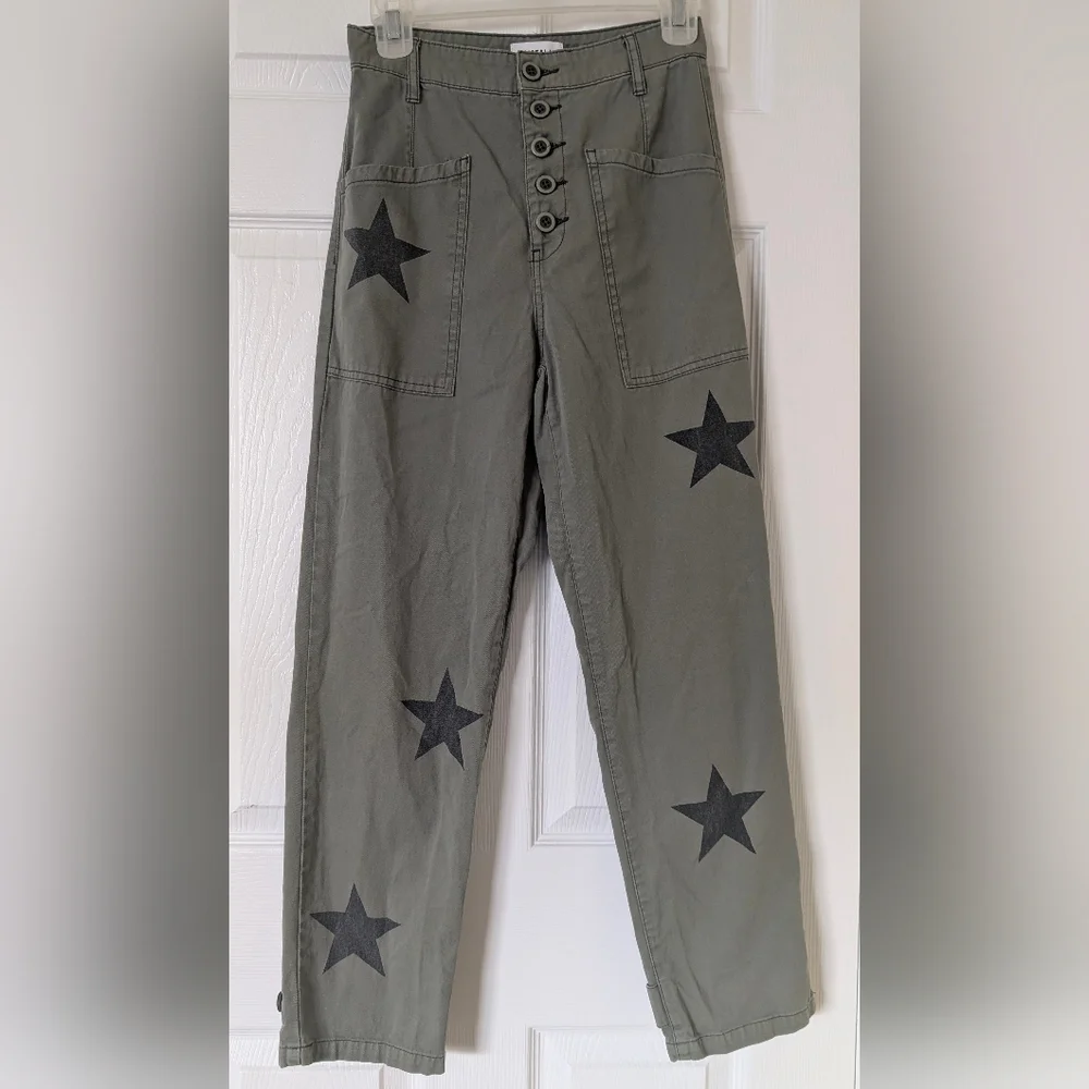 Pistola Tammy High Waisted Straight Leg Pants, Royal Honor Cotton Size 24 - Picture 5 of 16